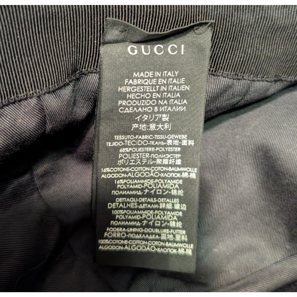 Gucci GG Monogram Web Stripe Canvas Baseball Cap Hat Black Medium - Picture 9 of 10